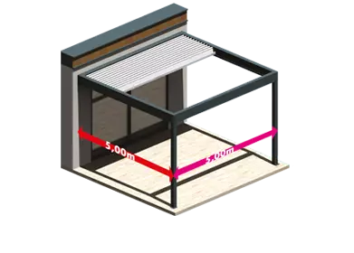 Pergola med lamelltak DRAMMEN uteluksus størelse 1