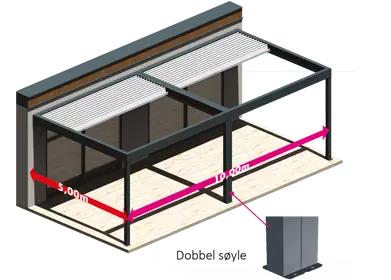 Pergola med lamelltak DRAMMEN uteluksus størelse 2