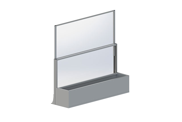 Hev og senk glassrekkverk Vind blomsterkasse uteluksus