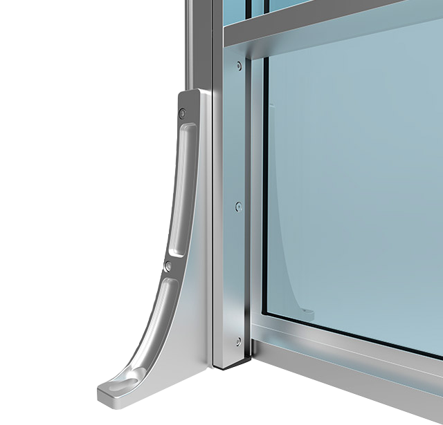 Hev og senk glassrekkverk Vind feste 1 uteluksus