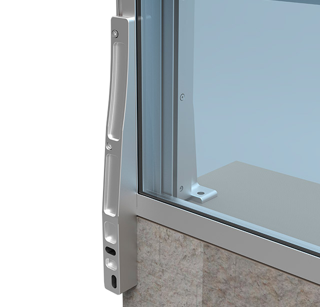 Hev og senk glassrekkverk Vind feste 3 uteluksus