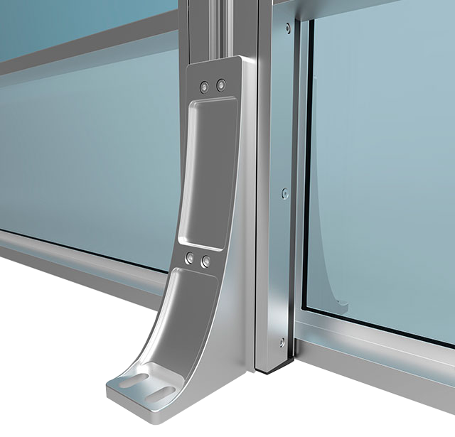 Hev og senk glassrekkverk Vind feste 4 uteluksus