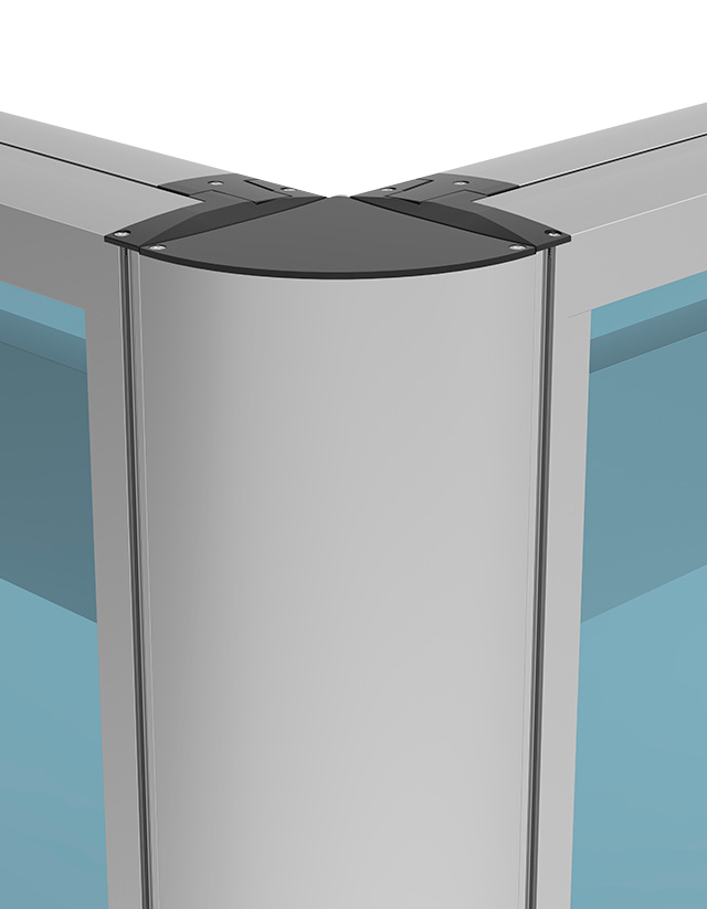 Hev og senk glassrekkverk Vind hjørne uteluksus