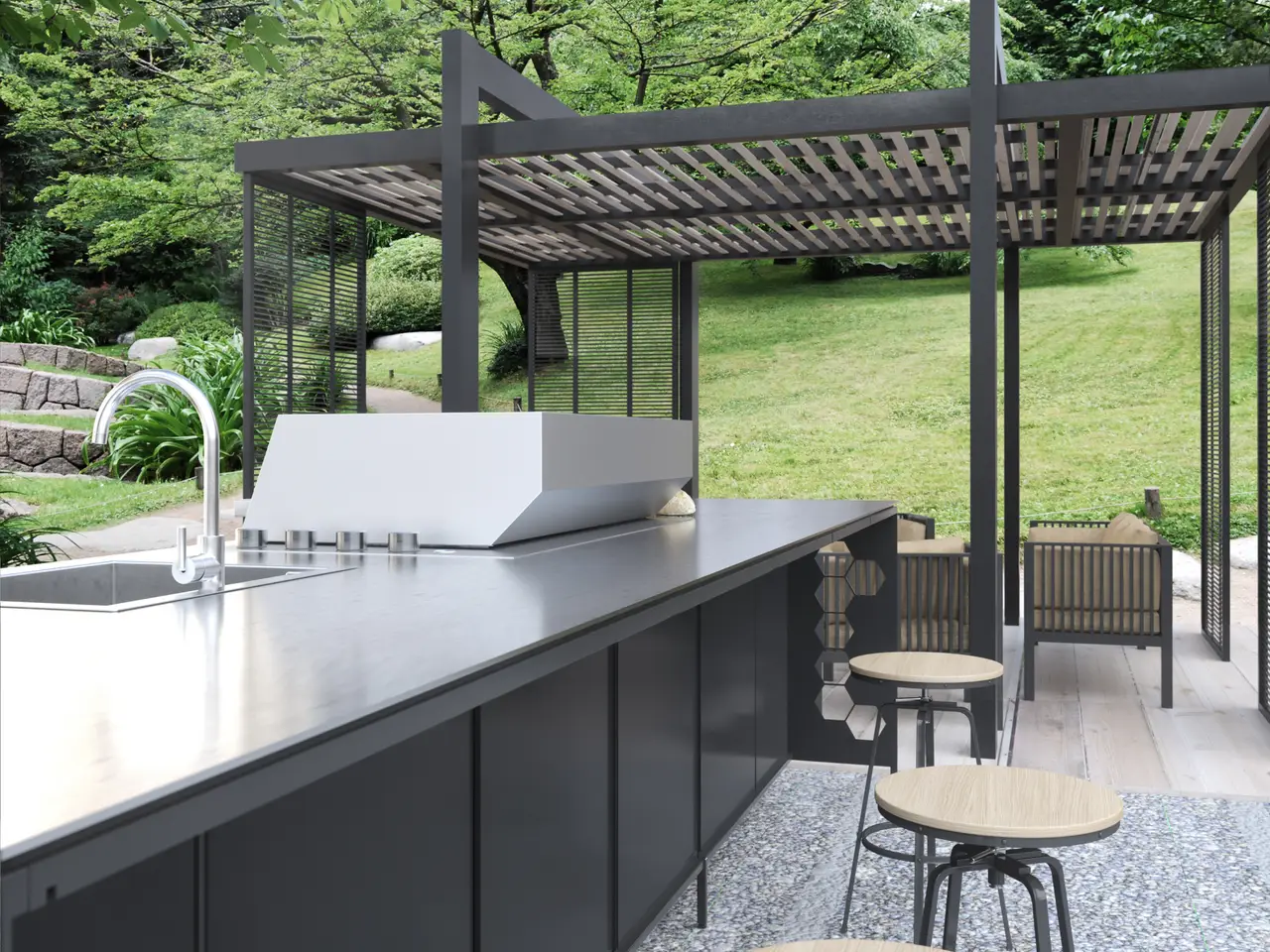 Aluminium Utekjøkken uteluksus Aluminium Utekjøkken uteluksus