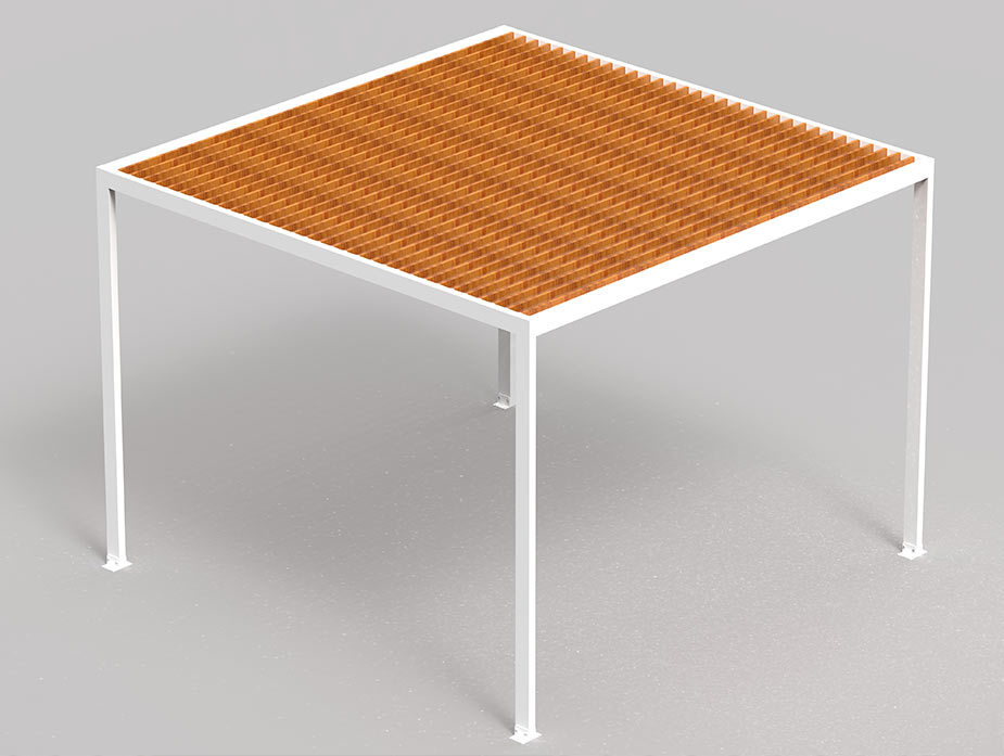 Aluminium pergola med faste lameller decco uteluksus 2