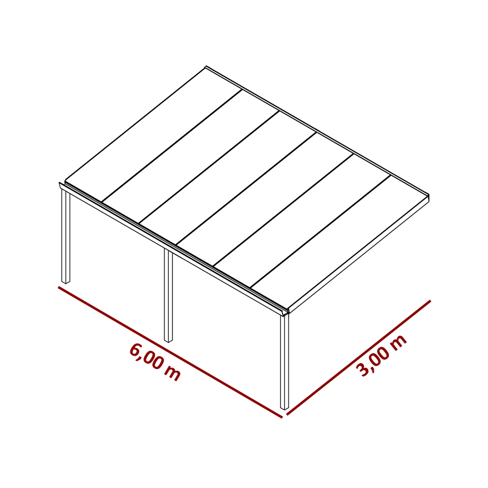 Carport NORD ROOF B300x600